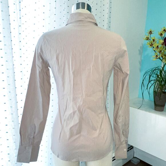 Barba Napoli 46 Tan Pinstripe Button Down Shirt - Picture 2 of 7